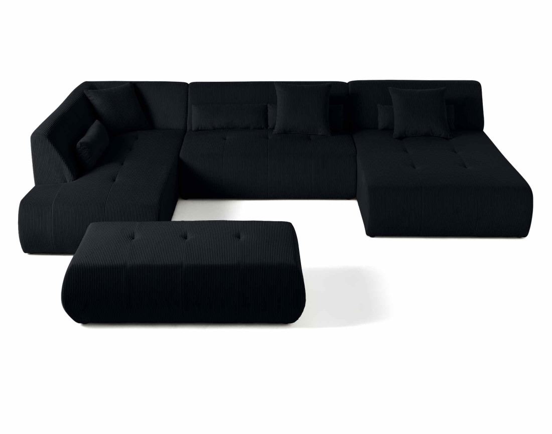 Canapé modulable d'angle gauche 7 places en velours côtelé Onyx Canapé modulable d'angle gauche 7 places en velours côtelé Onyx