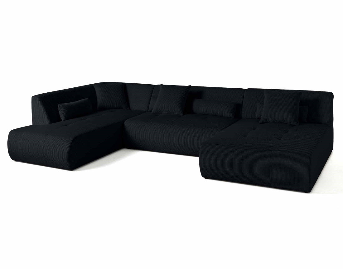 Canapé modulable d'angle gauche 7 places en velours côtelé Onyx Canapé modulable d'angle gauche 7 places en velours côtelé Onyx