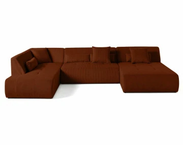 Canapé panoramique modulable d'angle gauche 7 places Onyx - Best Mobilier
