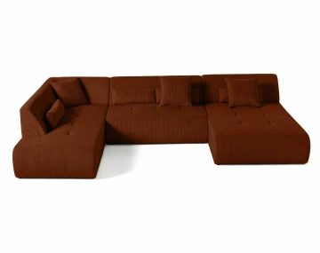 Canapé panoramique modulable d'angle gauche 7 places Onyx - Best Mobilier