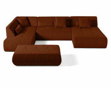 Canapé panoramique modulable d'angle gauche 7 places Onyx - Best Mobilier