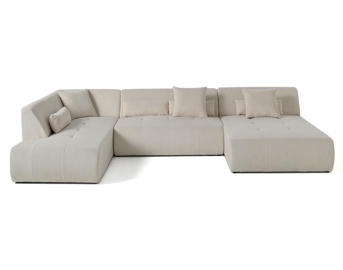 Canapé modulable d'angle gauche 7 places en velours côtelé Onyx Canapé modulable d'angle gauche 7 places en velours côtelé Onyx
