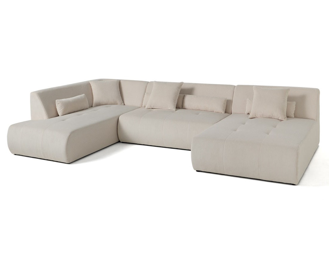 Canapé modulable d'angle gauche 7 places en velours côtelé Onyx Canapé modulable d'angle gauche 7 places en velours côtelé Onyx