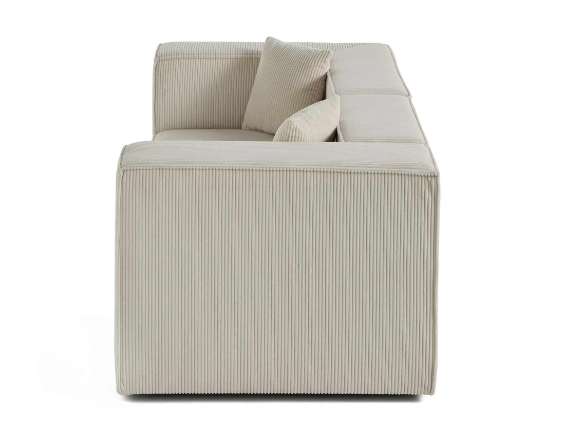Canapé modulable 2 places en velours côtelé Arty