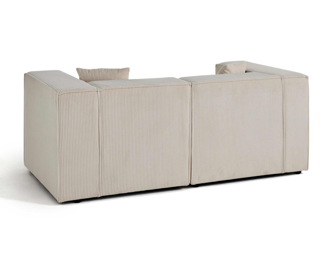 Canapé modulable 2 places en velours côtelé Arty