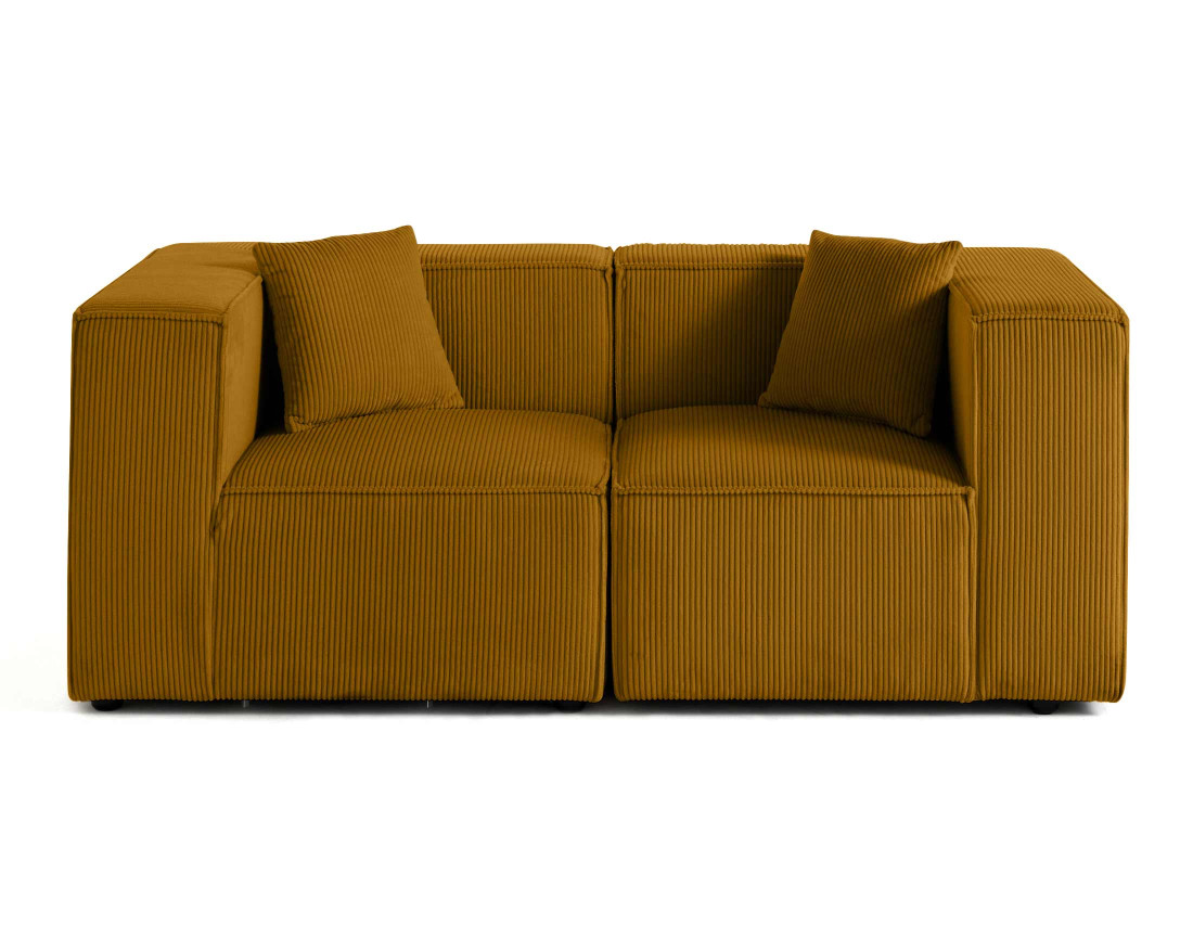 Canapé modulable 2 places en velours côtelé Arty