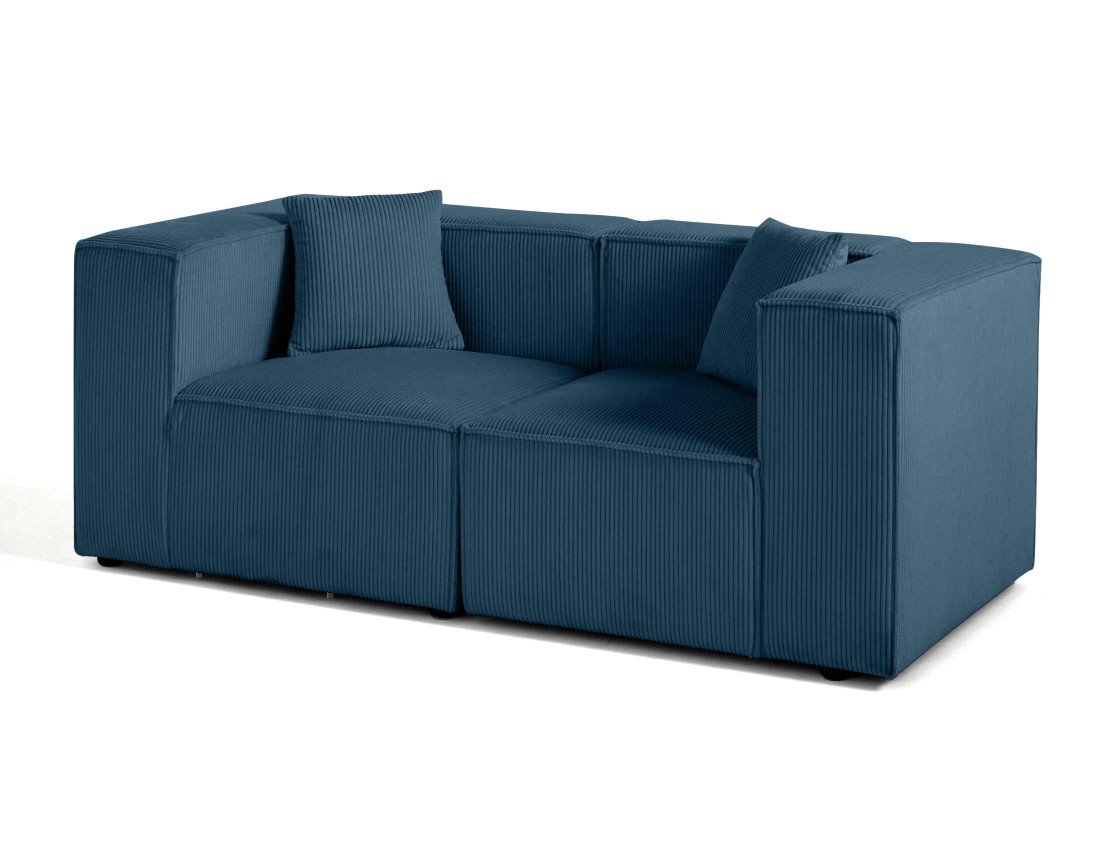 Canapé modulable 2 places en velours côtelé Arty