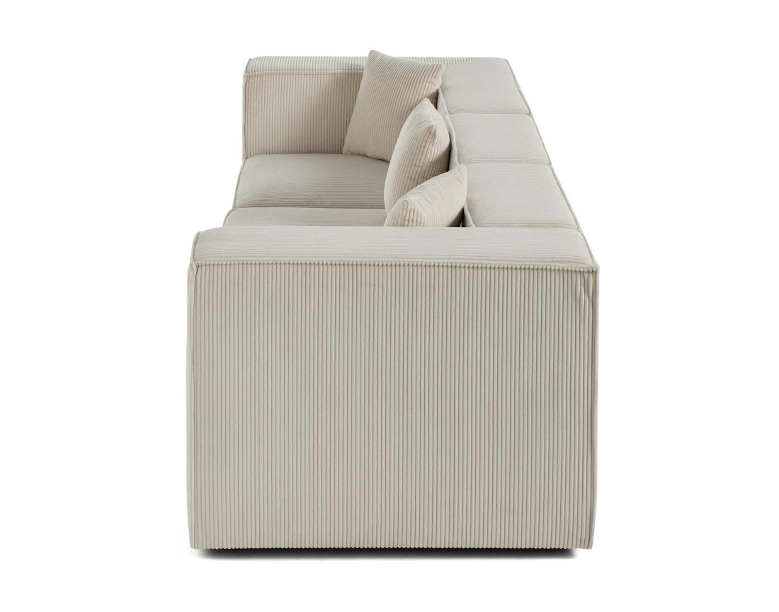 Canapé modulable 3 places en velours côtelé Arty