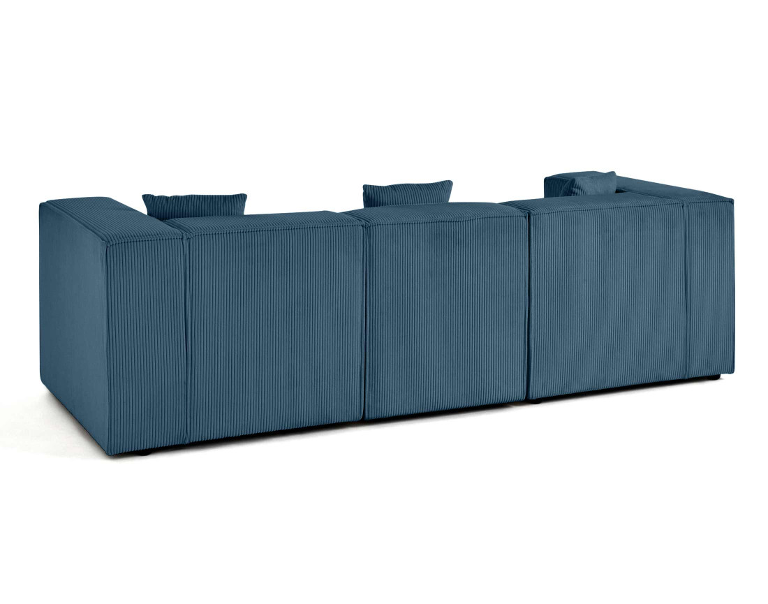 Canapé modulable 3 places en velours côtelé Arty