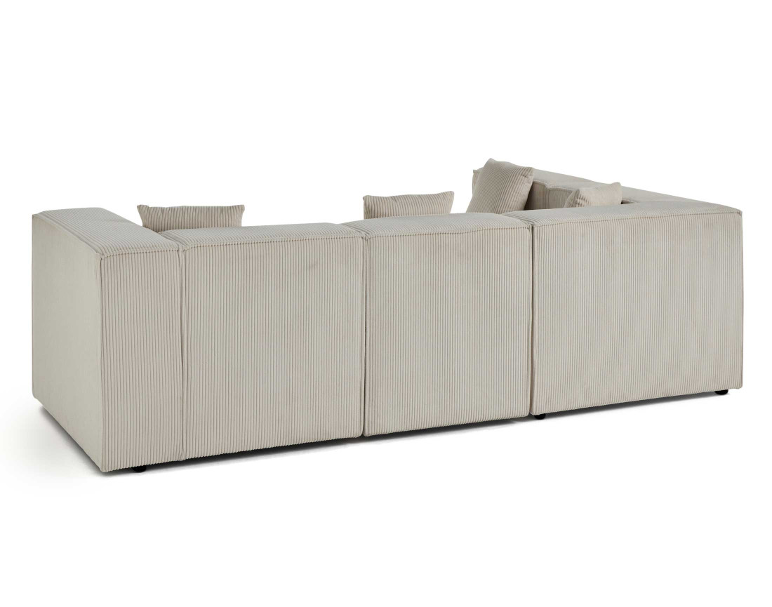 Canapé modulable d'angle gauche 4 places en velours côtelé Arty