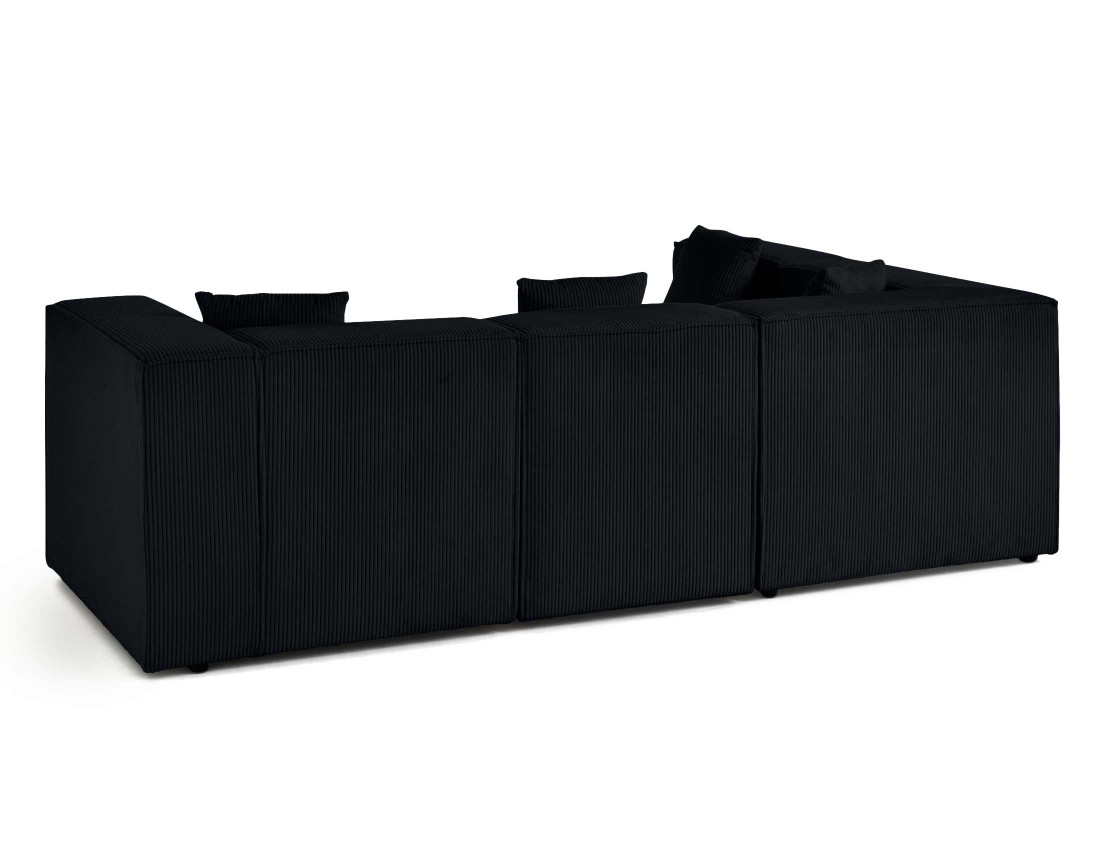 Canapé modulable d'angle gauche 4 places en velours côtelé Arty