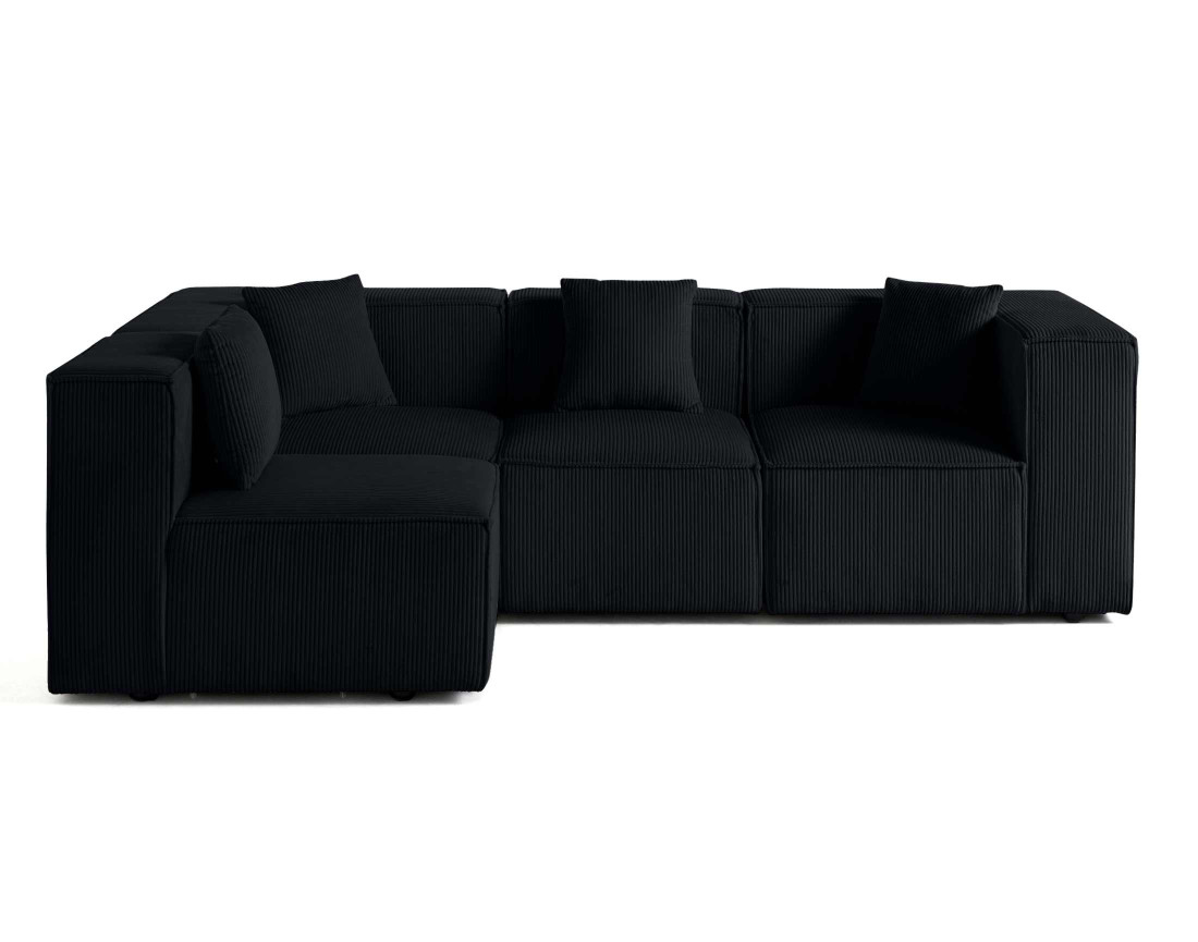 Canapé modulable d'angle gauche 4 places en velours côtelé Arty