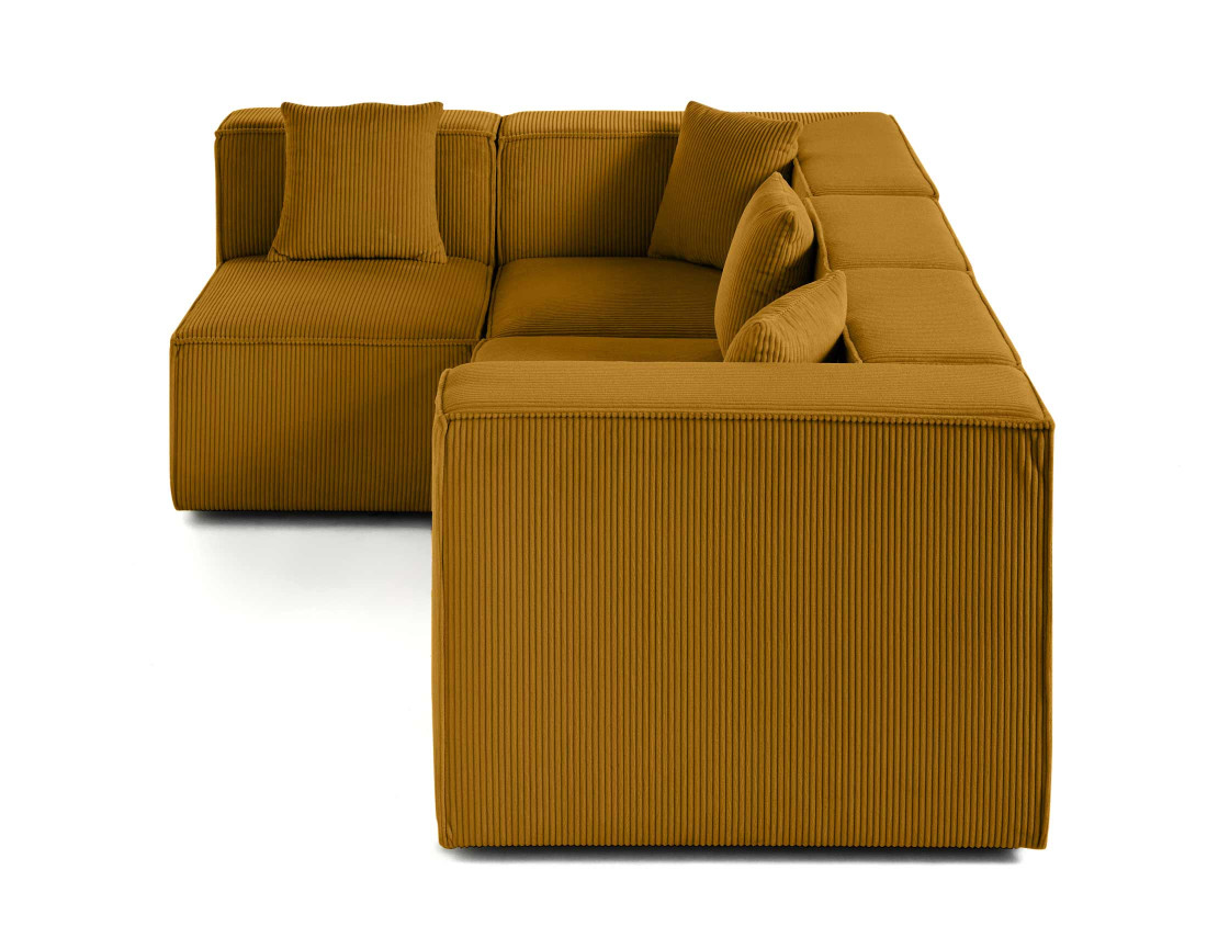 Canapé modulable d'angle gauche 4 places en velours côtelé Arty