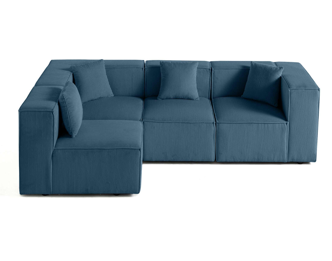 Canapé modulable d'angle gauche 4 places en velours côtelé Arty