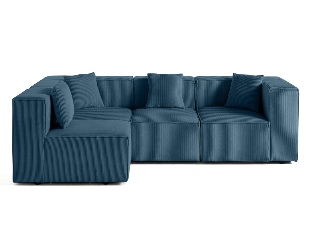 Canapé modulable d'angle gauche 4 places en velours côtelé Arty