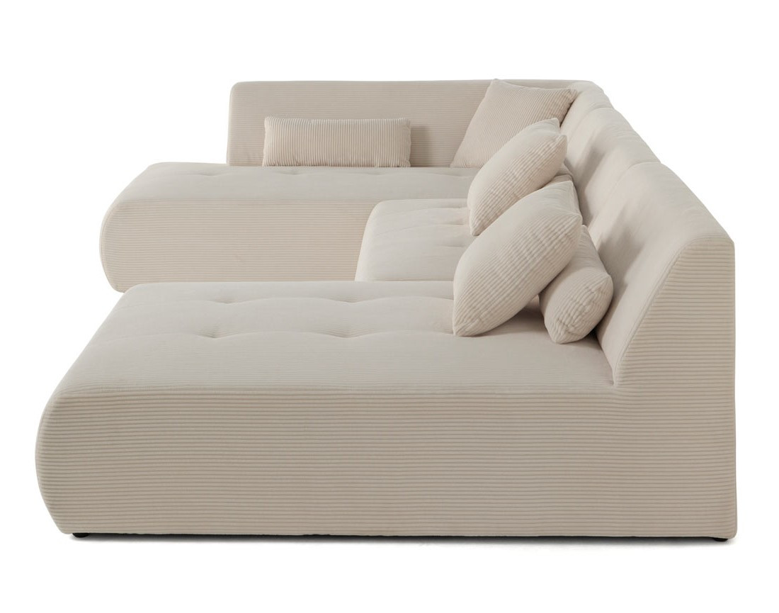 Canapé modulable d'angle gauche 7 places en velours côtelé Onyx Canapé modulable d'angle gauche 7 places en velours côtelé Onyx