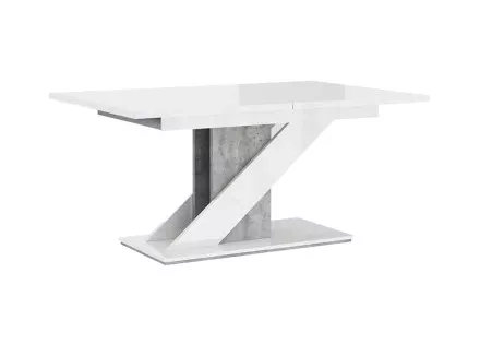 Table a manger extensible blanc et effet béton 120 à 160cm Burnie