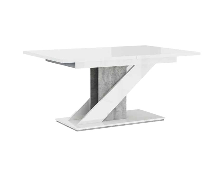 Table a manger extensible blanc et effet béton 120 à 160cm Burnie