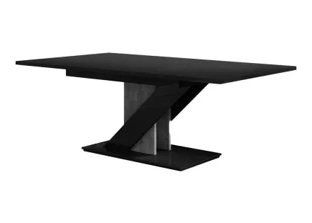 Table à manger extensible noir et effet béton 120 à 160 cm Burnie