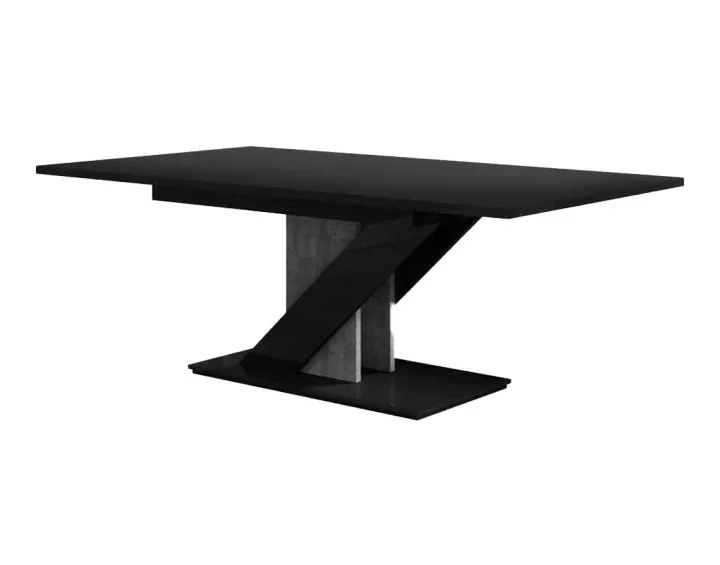 Table à manger extensible noir et effet béton 120 à 160 cm Burnie