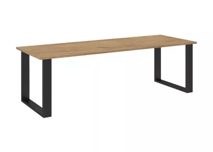 Table à manger chêne foncé et noir 185 cm Caronal