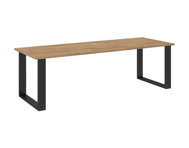 Table à manger chêne foncé et noir 185 cm Caronal