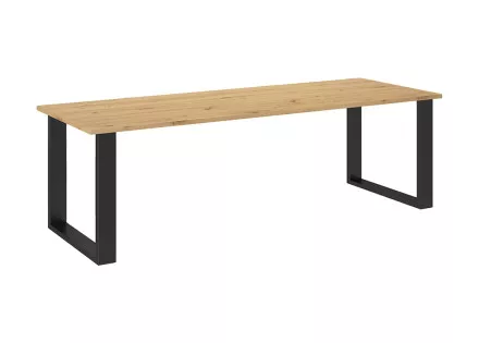 Table à manger chêne clair et noir 185 cm Caronal