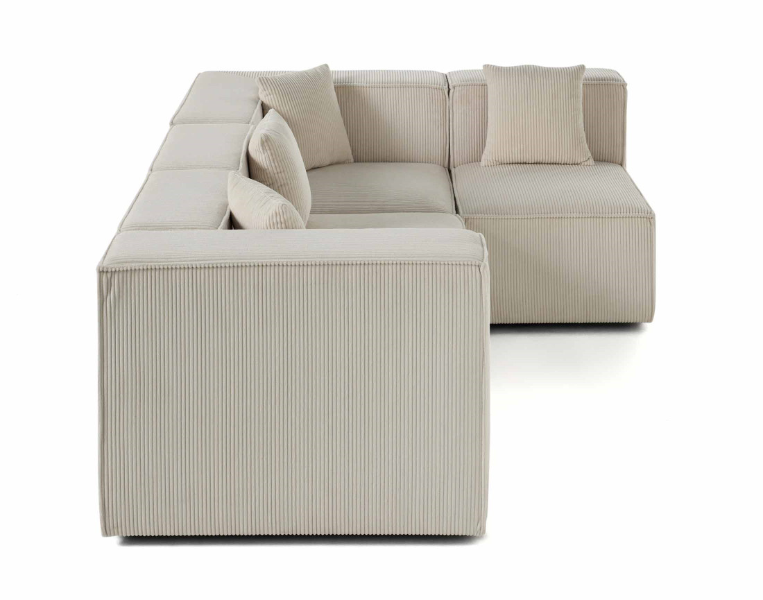 Canapé modulable d'angle droit 4 places en velours côtelé Arty Canapé modulable d'angle droit 4 places en velours côtelé Arty