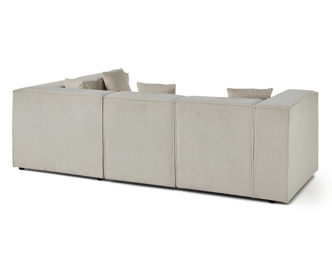 Canapé modulable d'angle droit 4 places en velours côtelé Arty Canapé modulable d'angle droit 4 places en velours côtelé Arty