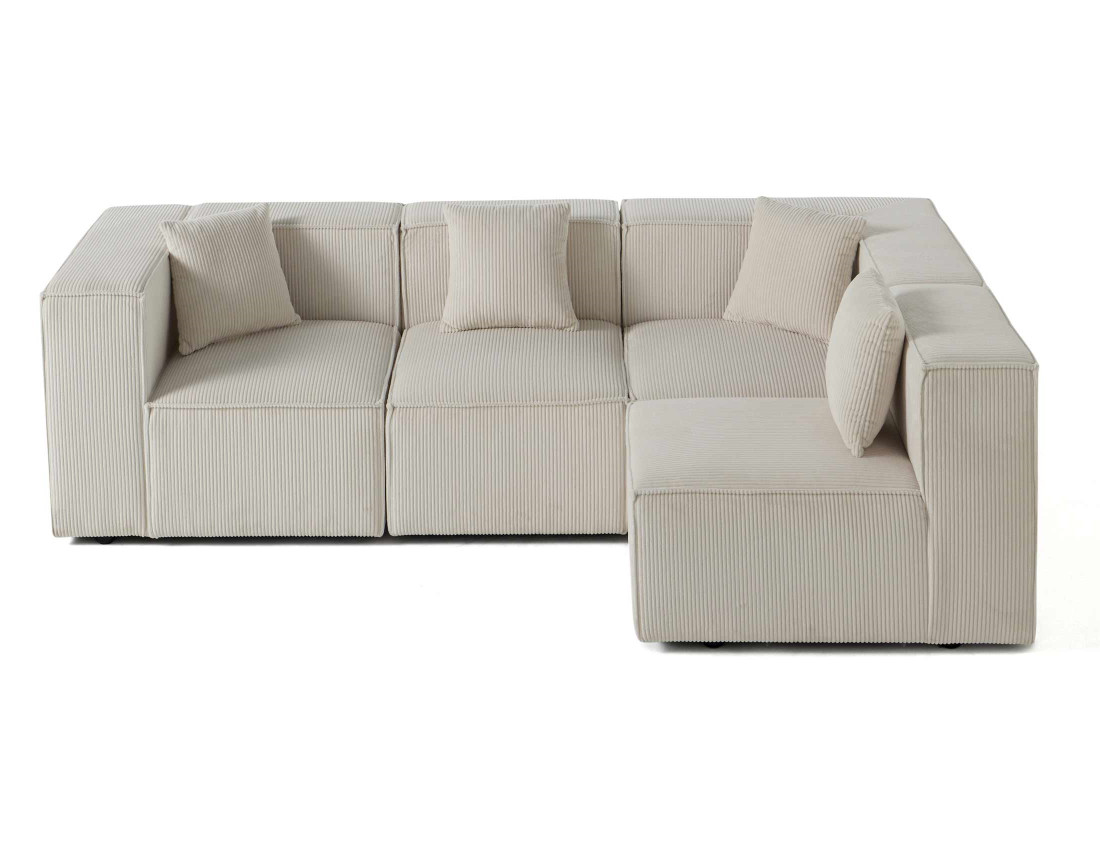 Canapé modulable d'angle droit 4 places en velours côtelé Arty Canapé modulable d'angle droit 4 places en velours côtelé Arty