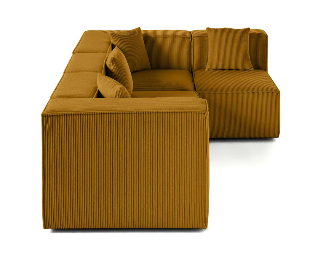Canapé modulable d'angle droit 4 places en velours côtelé Arty Canapé modulable d'angle droit 4 places en velours côtelé Arty