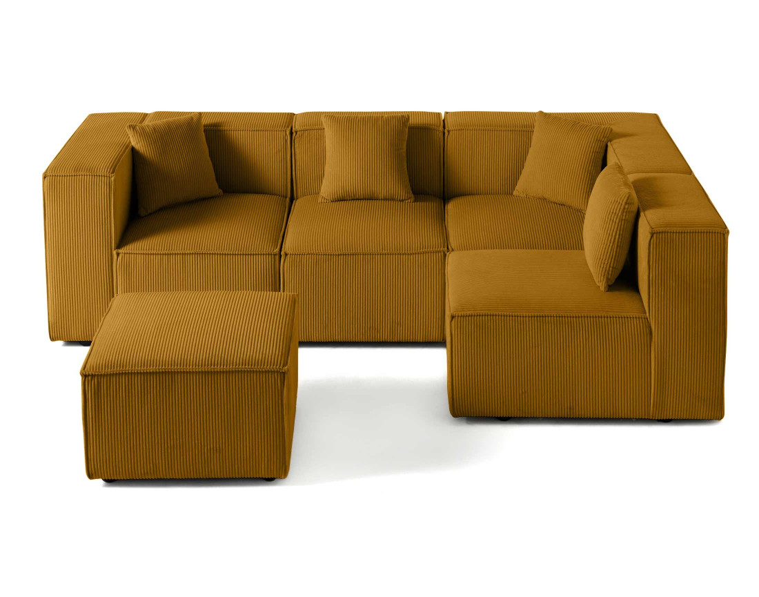Canapé modulable d'angle droit 4 places en velours côtelé Arty Canapé modulable d'angle droit 4 places en velours côtelé Arty