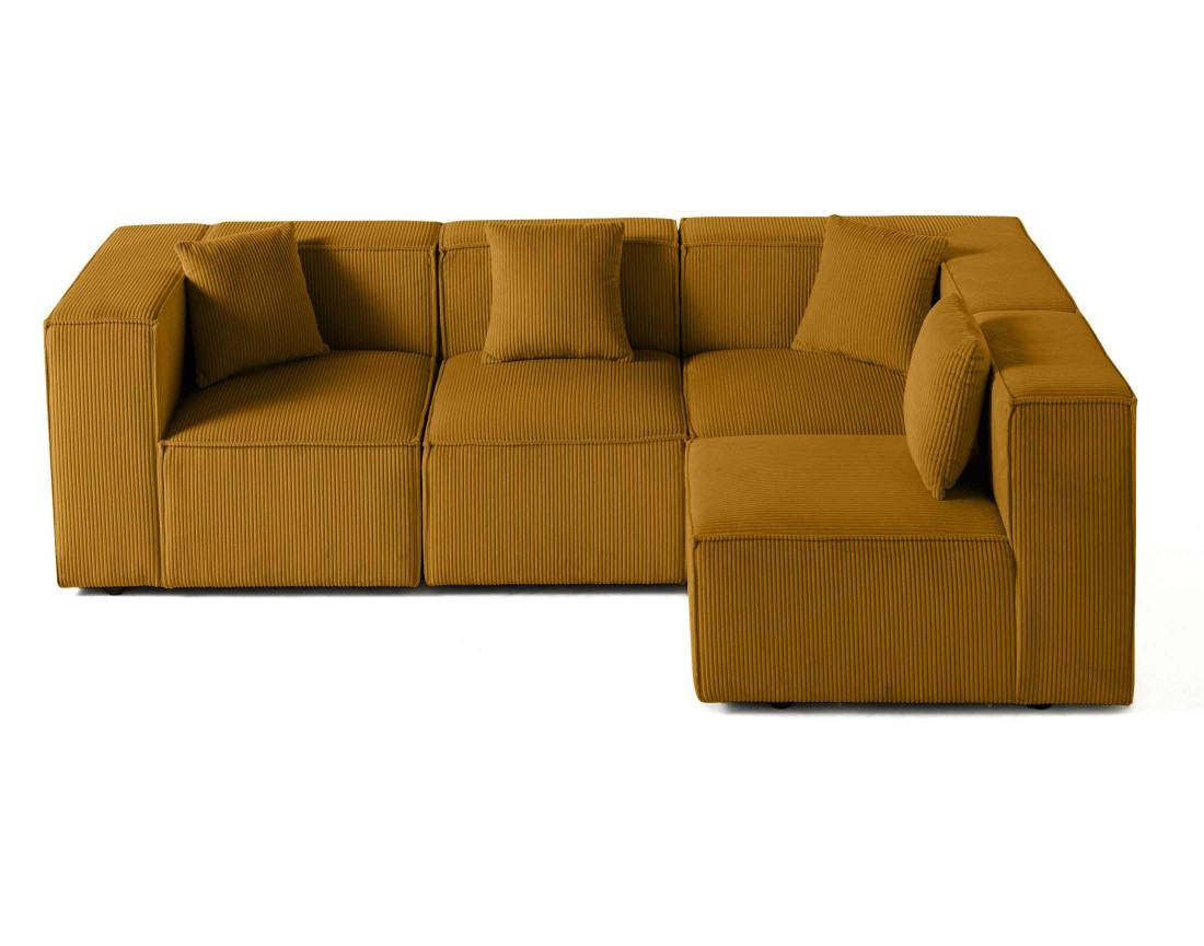 Canapé modulable d'angle droit 4 places en velours côtelé Arty Canapé modulable d'angle droit 4 places en velours côtelé Arty