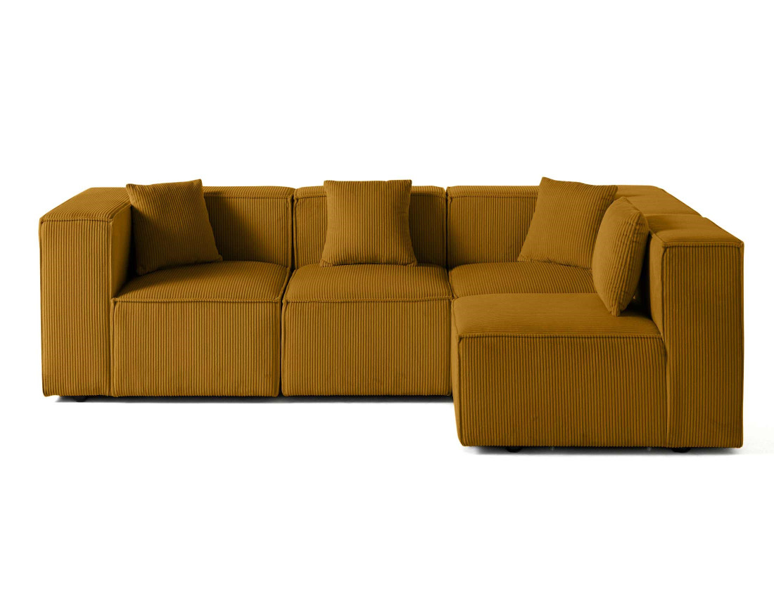 Canapé modulable d'angle droit 4 places en velours côtelé Arty Canapé modulable d'angle droit 4 places en velours côtelé Arty