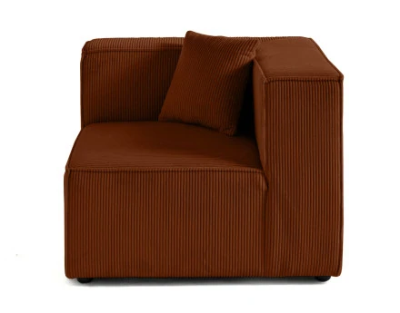 Module d'assise d'angle réversible en velours côtelé Arty