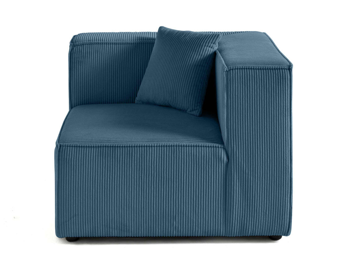 Module d'assise d'angle réversible en velours côtelé Arty