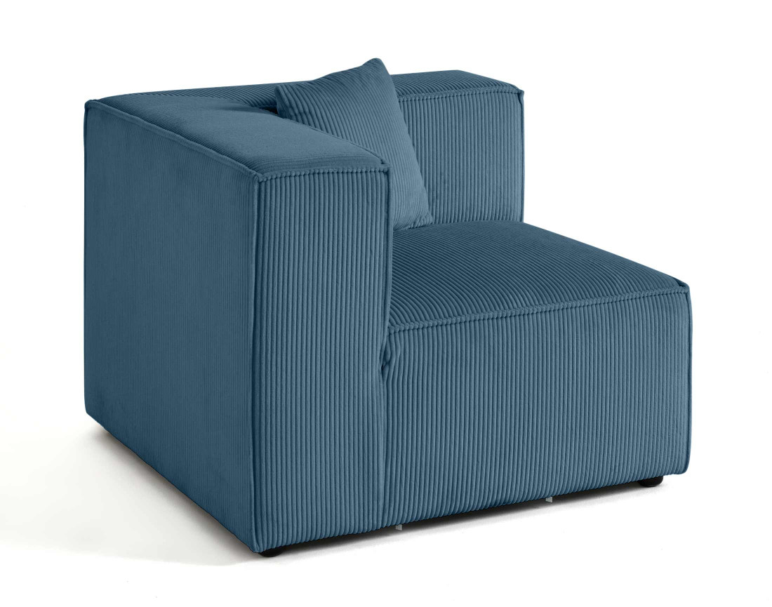 Module d'assise d'angle réversible en velours côtelé Arty