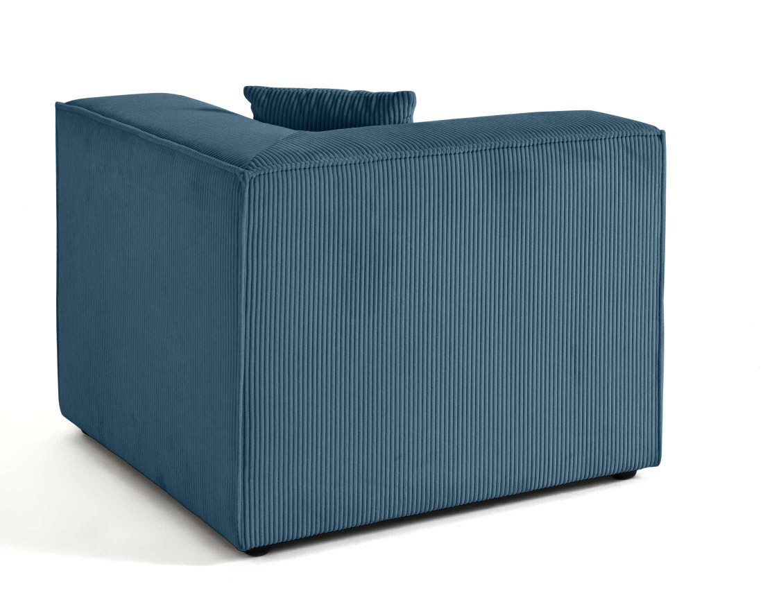 Module d'assise d'angle réversible en velours côtelé Arty
