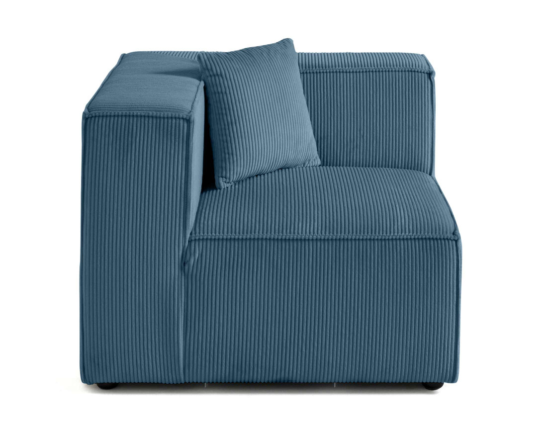 Module d'assise d'angle réversible en velours côtelé Arty