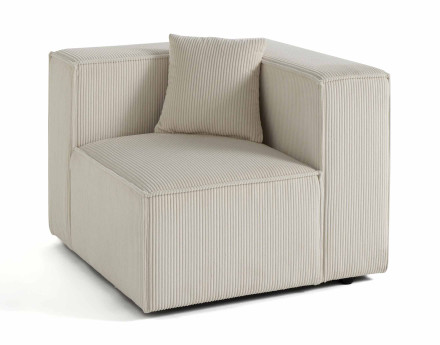 Module d'assise droit en velours côtelé Arty