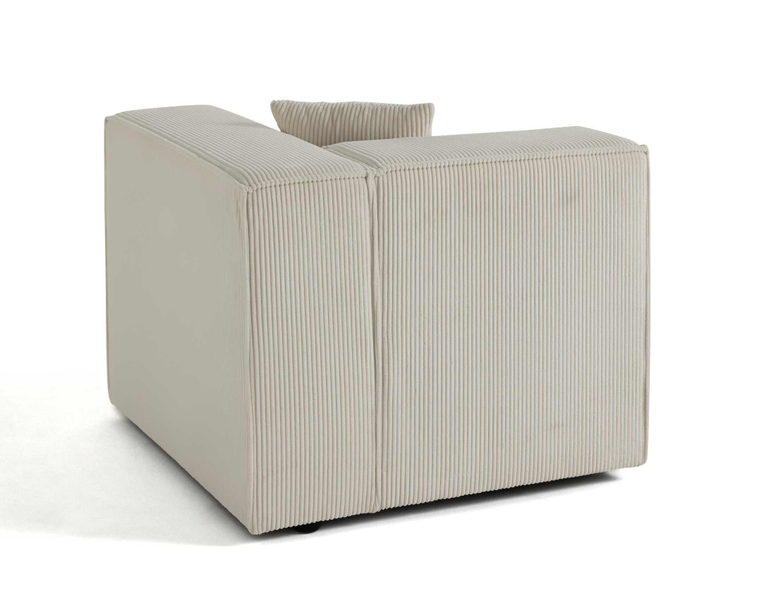 Module d'assise droit en velours côtelé Arty