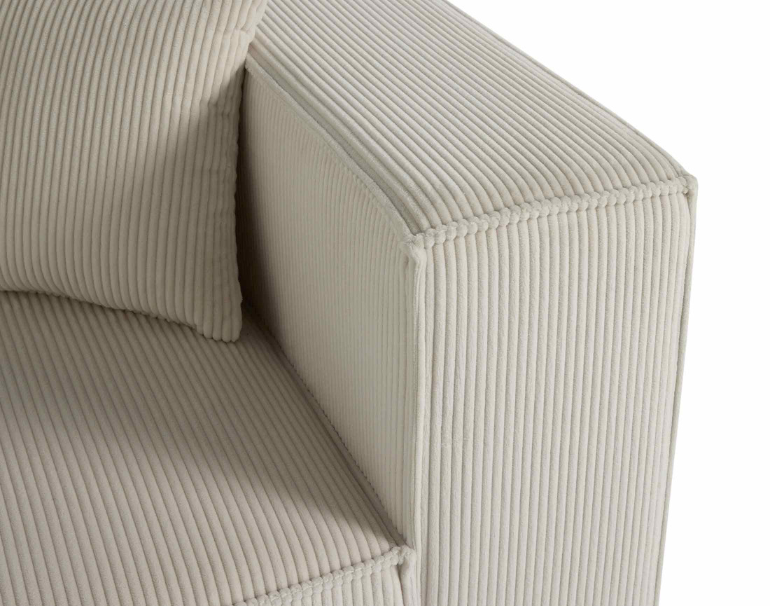 Module d'assise droit en velours côtelé Arty