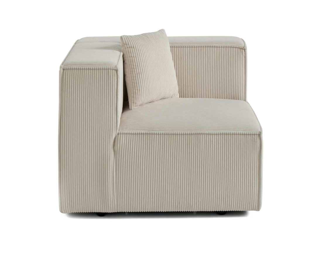 Module d'assise droit en velours côtelé Arty