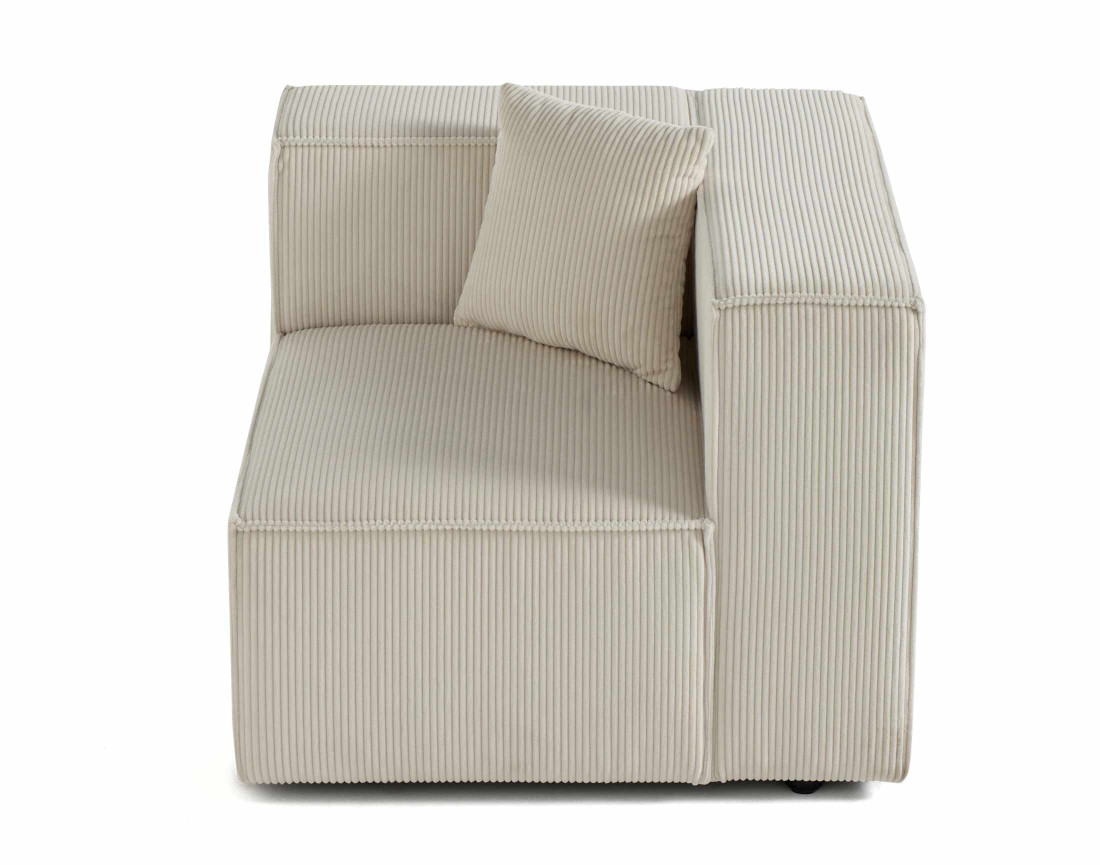 Module d'assise droit en velours côtelé Arty