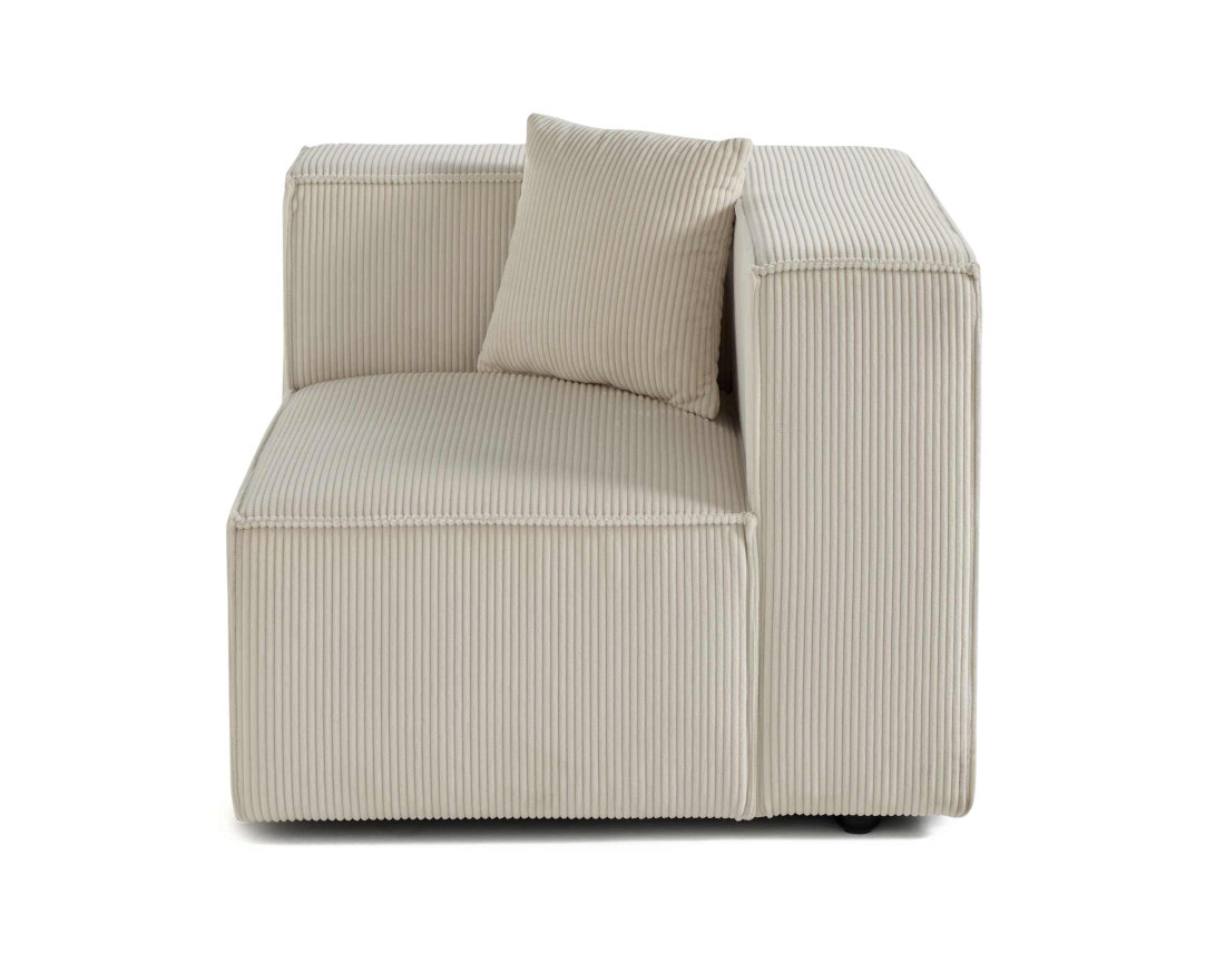 Module d'assise droit en velours côtelé Arty