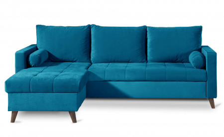 POLAR - Canapé d'angle réversible convertible - en velours au design scandinave - 4 places POLAR - Canapé d'angle réversible convertible - en velours au design scandinave - 4 places