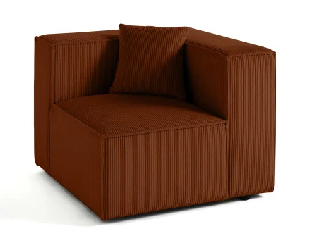 Module d'assise droit en velours côtelé Arty