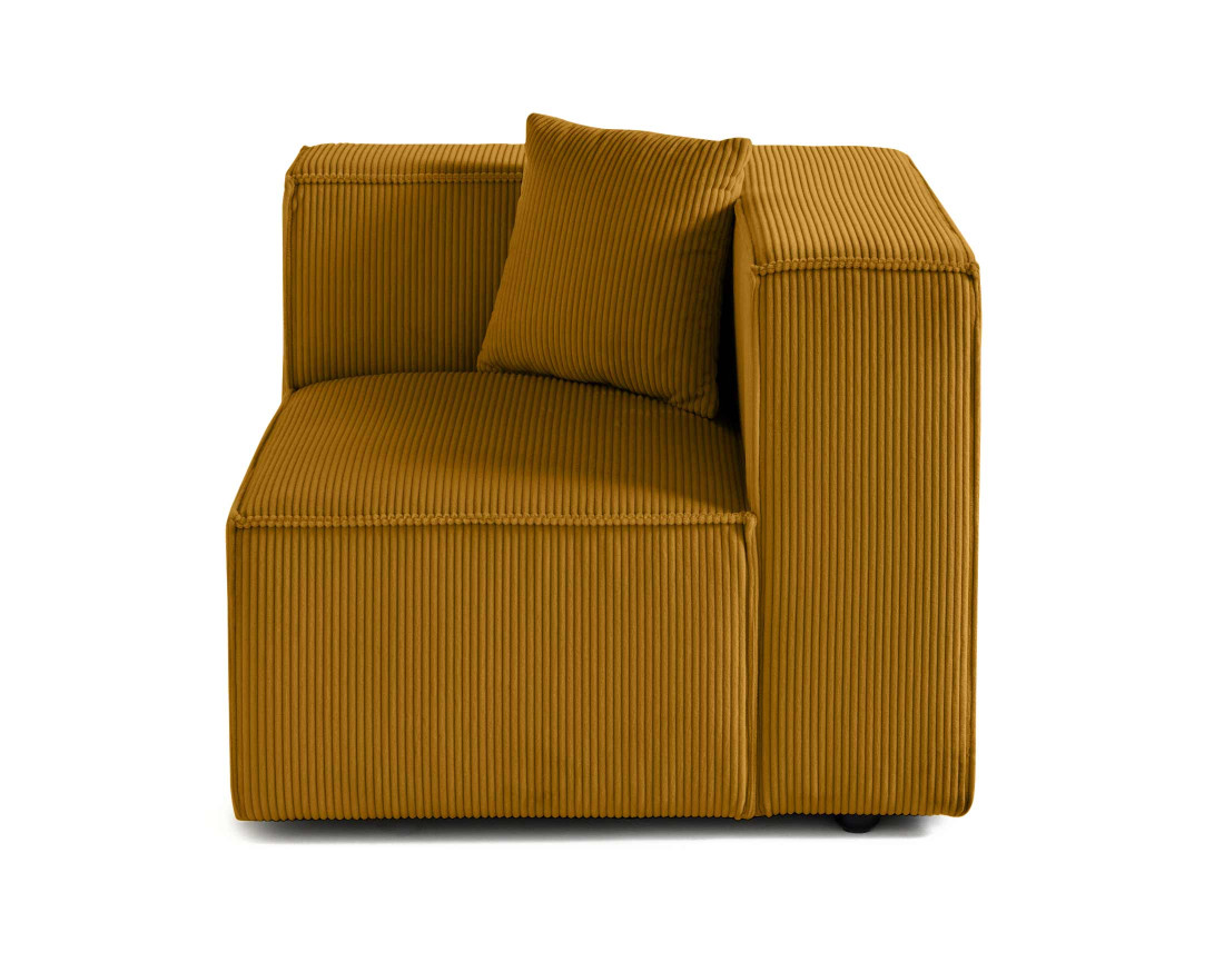 Module d'assise droit en velours côtelé Arty