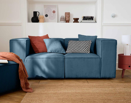 Module d'assise droit en velours côtelé Arty