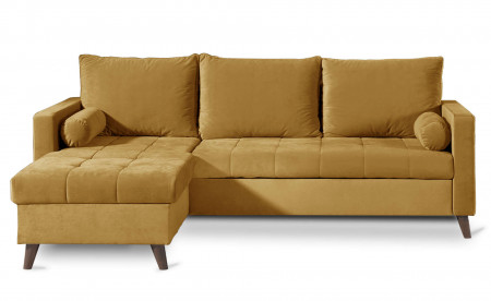 POLAR - Canapé d'angle réversible convertible - en velours au design scandinave - 4 places POLAR - Canapé d'angle réversible convertible - en velours au design scandinave - 4 places